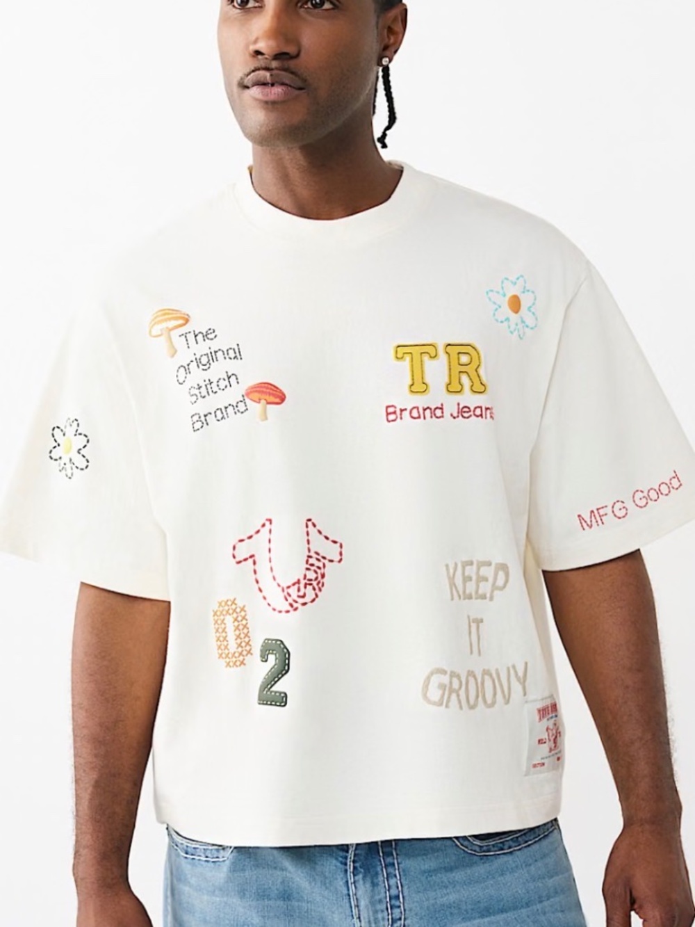 SS Multi Logo Boxy Tee Size L